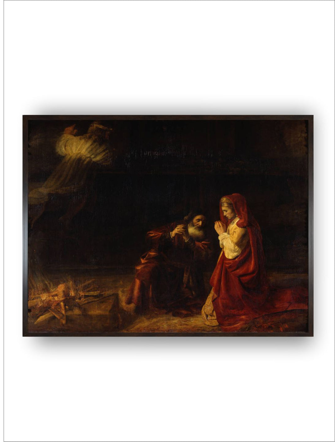 "The Sacrifice of Manoah Brown  White Wooden Painting Wall Art''