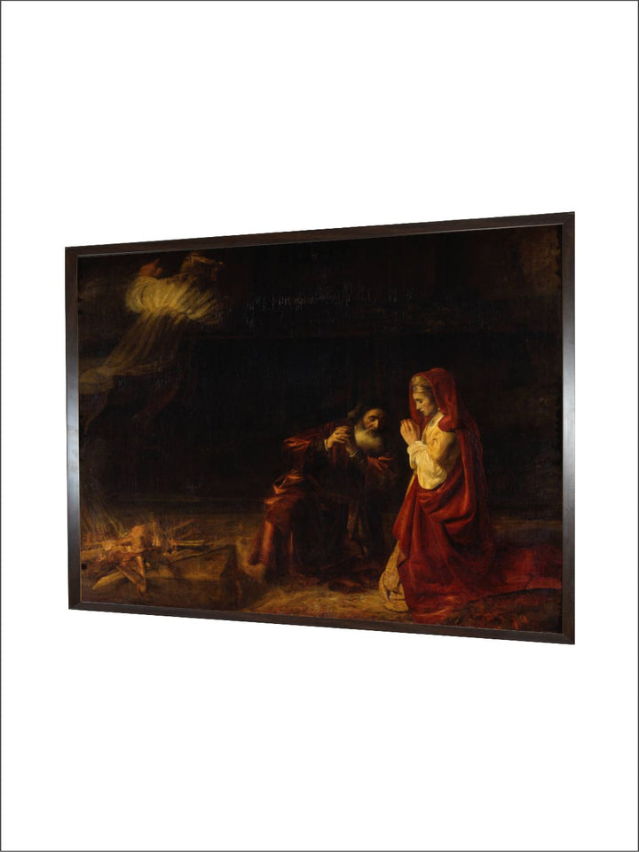 "The Sacrifice of Manoah Brown  White Wooden Painting Wall Art''