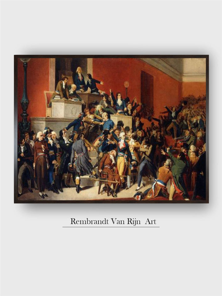 "Rust  Grey The 9th Thermidor Canvas Wooden Painting Wall Art''