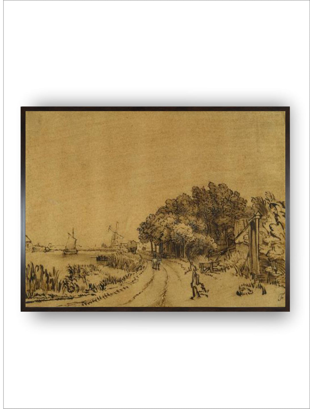 "Beige  Black Canvas Painting Wall Art''