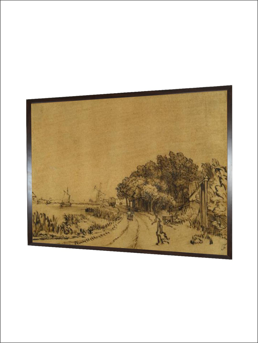 "Beige  Black Canvas Painting Wall Art''