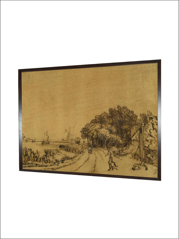 "Beige  Black Canvas Painting Wall Art''