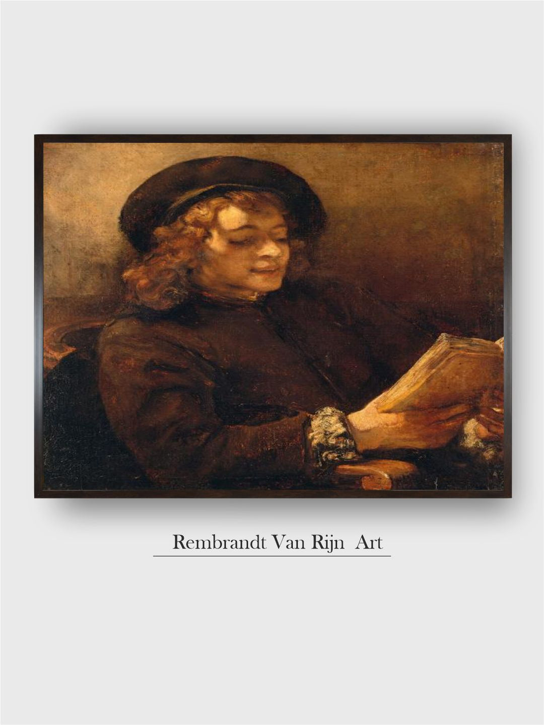 "Beige  Brown Titus, the Artists Son Wooden Painting Wall Art''