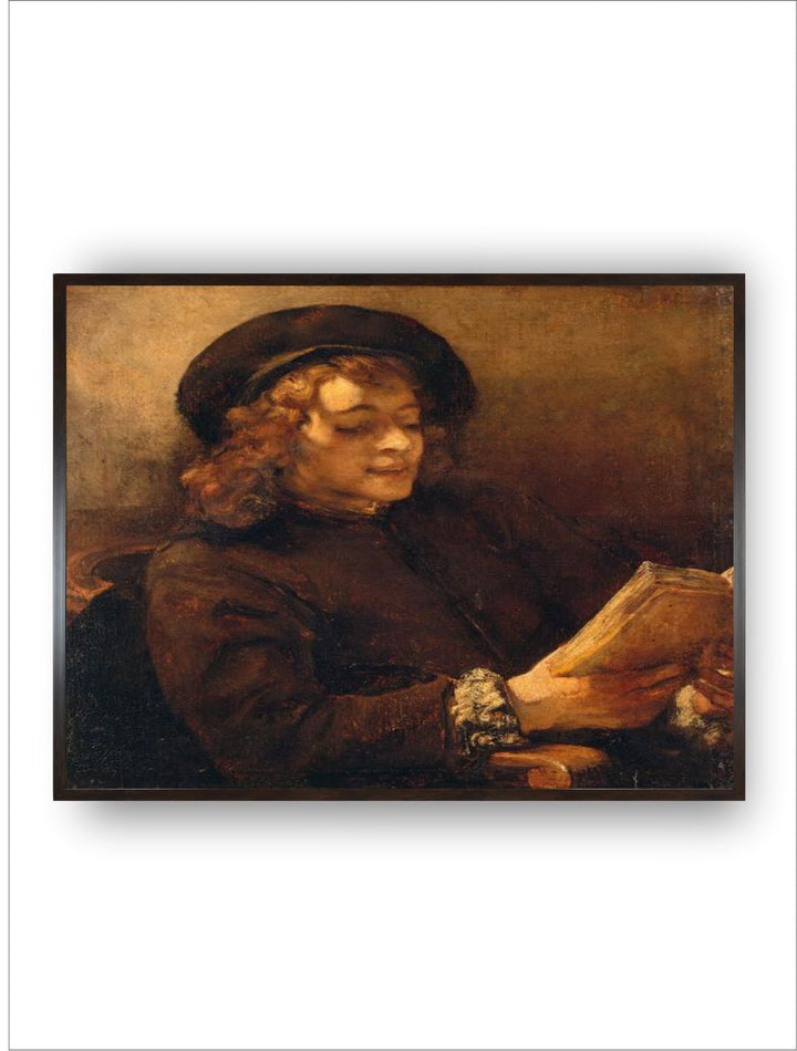 "Beige  Brown Titus, the Artists Son Wooden Painting Wall Art''