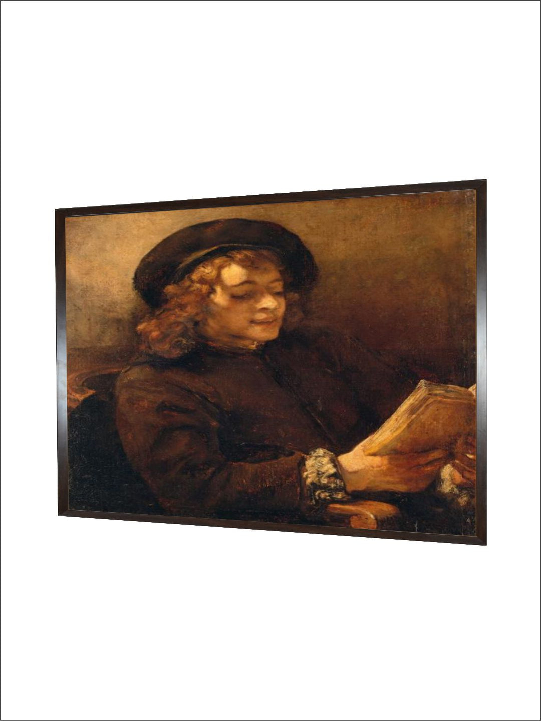 "Beige  Brown Titus, the Artists Son Wooden Painting Wall Art''