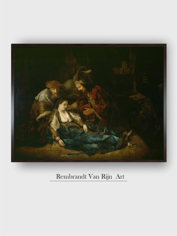 "Green  Blue The Death of Lucretia, Mid 1640S Wooden Painting Wall Art''