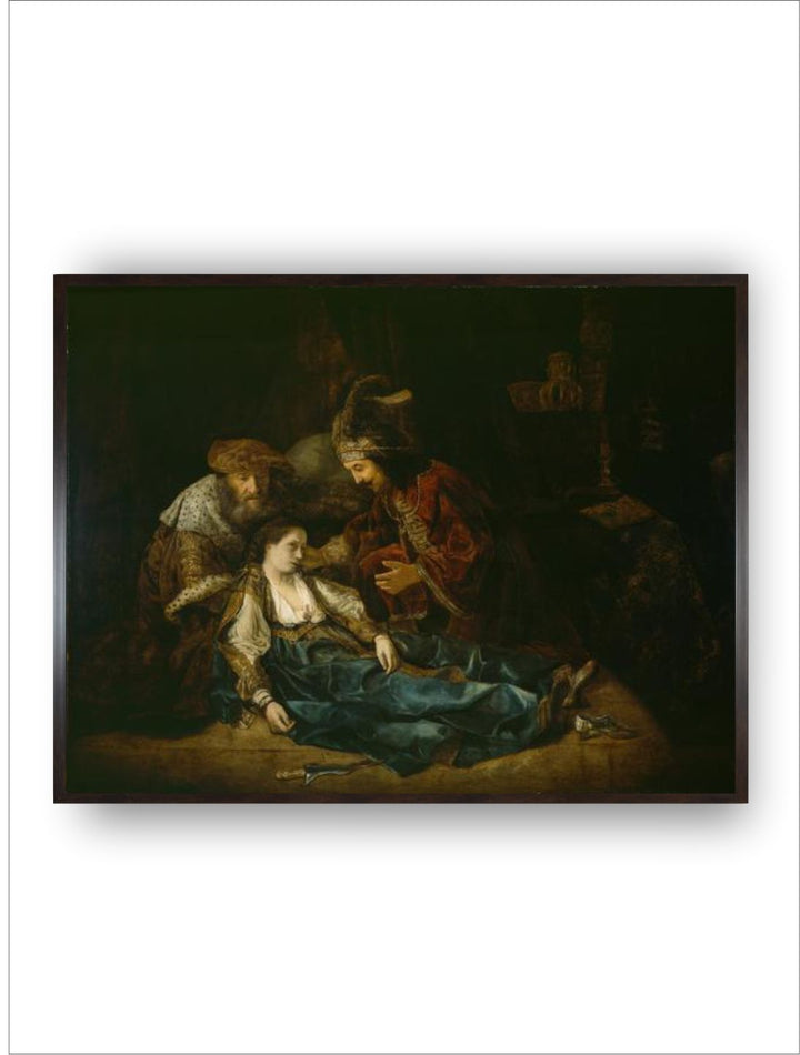 "Green  Blue The Death of Lucretia, Mid 1640S Wooden Painting Wall Art''