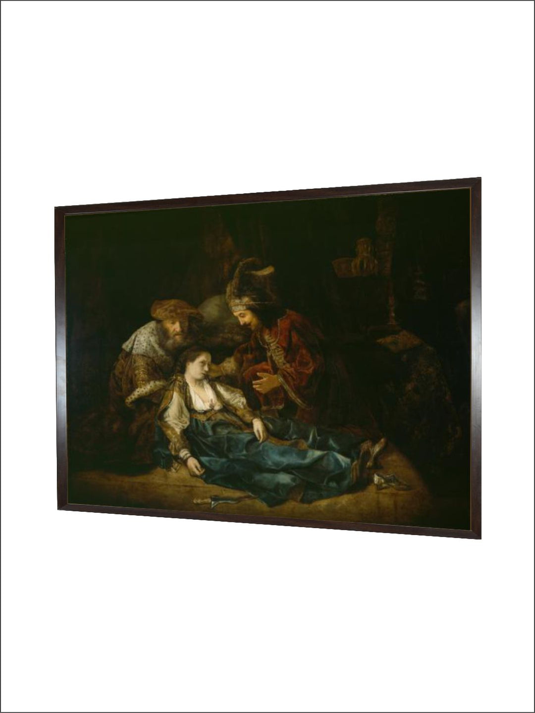 "Green  Blue The Death of Lucretia, Mid 1640S Wooden Painting Wall Art''