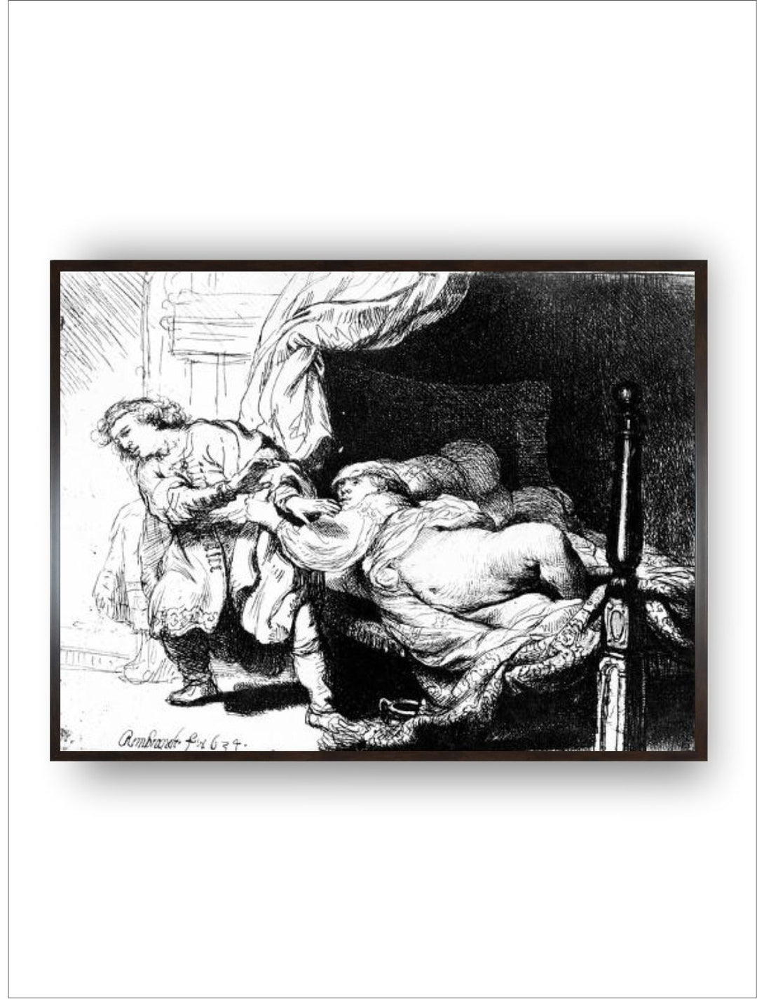 "White  Black Wooden Framed Canvas Painting Wall Art''