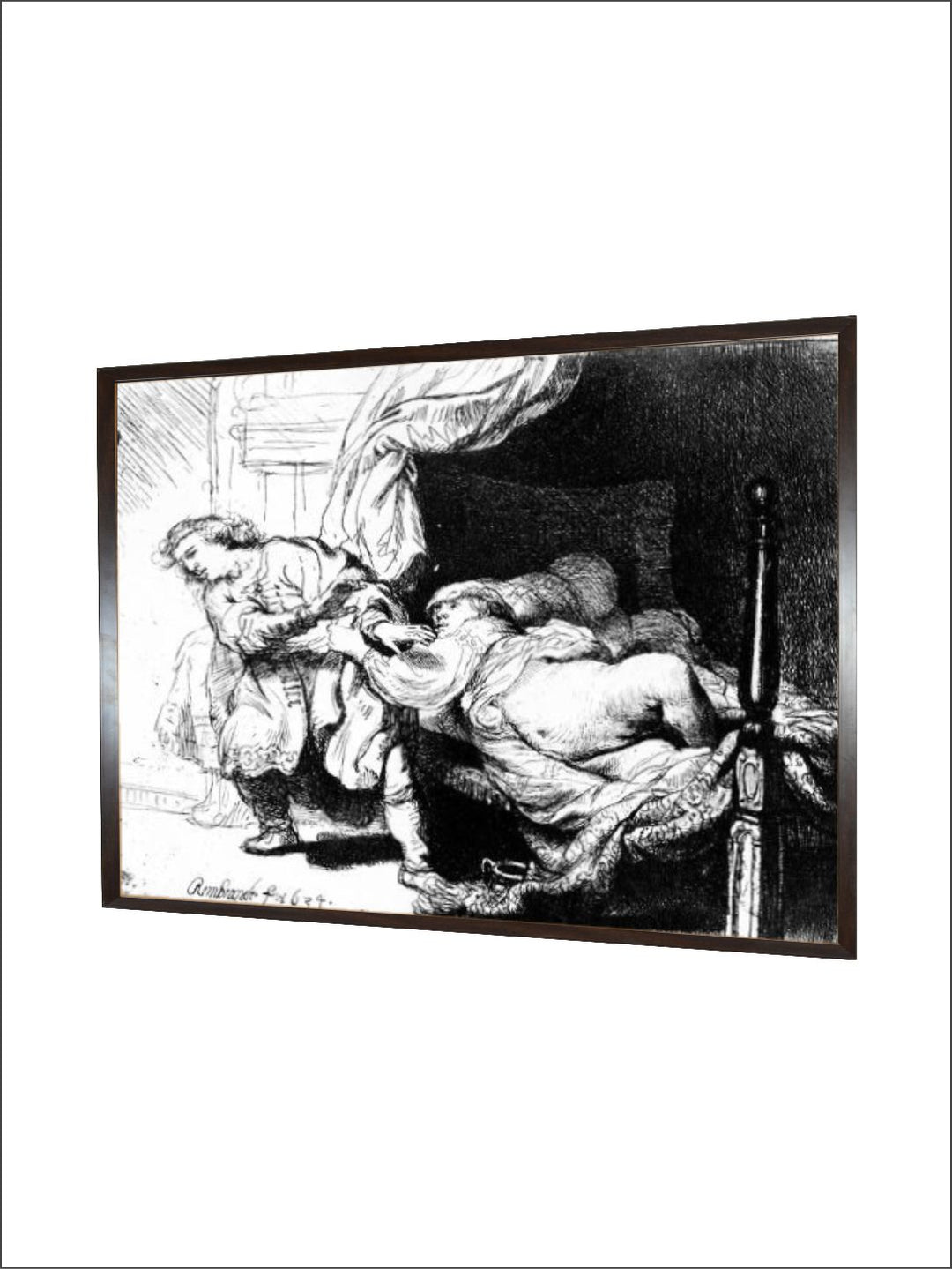 "White  Black Wooden Framed Canvas Painting Wall Art''