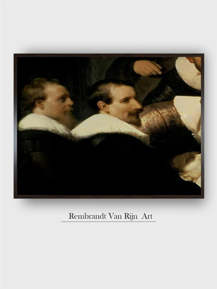 "Black and Beige Wooden Rembrandt Van Rijn Wall Painting With Frame''