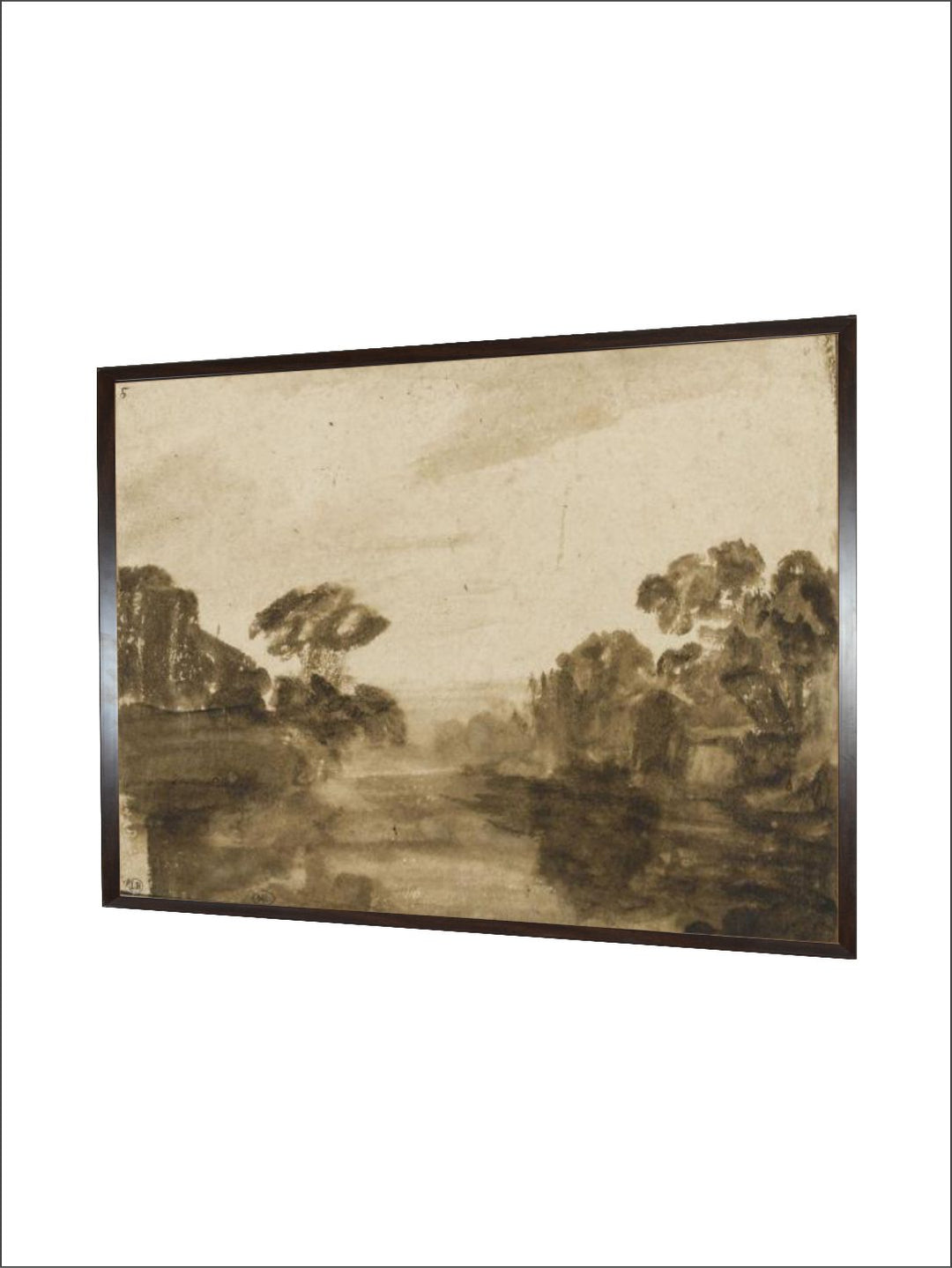 "Green  Beige Wooden Painting Wall Art''