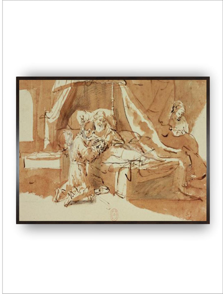 "Isaak Blessing Jacob and Esau Painting Wall Art''