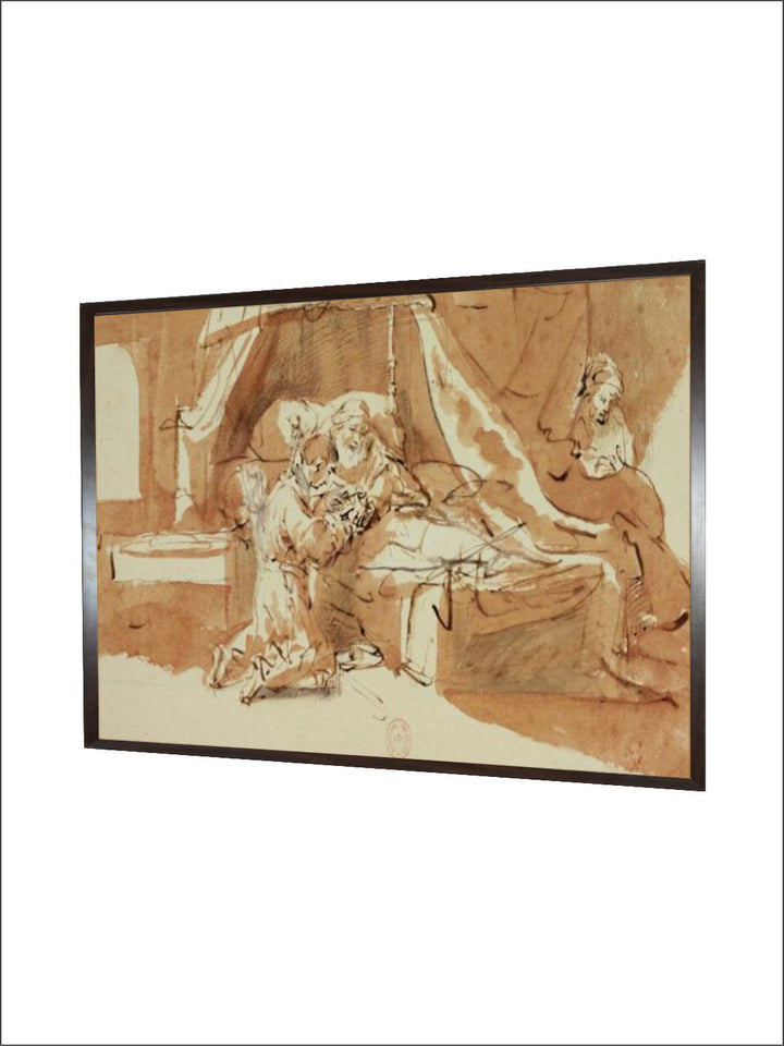 "Isaak Blessing Jacob and Esau Painting Wall Art''
