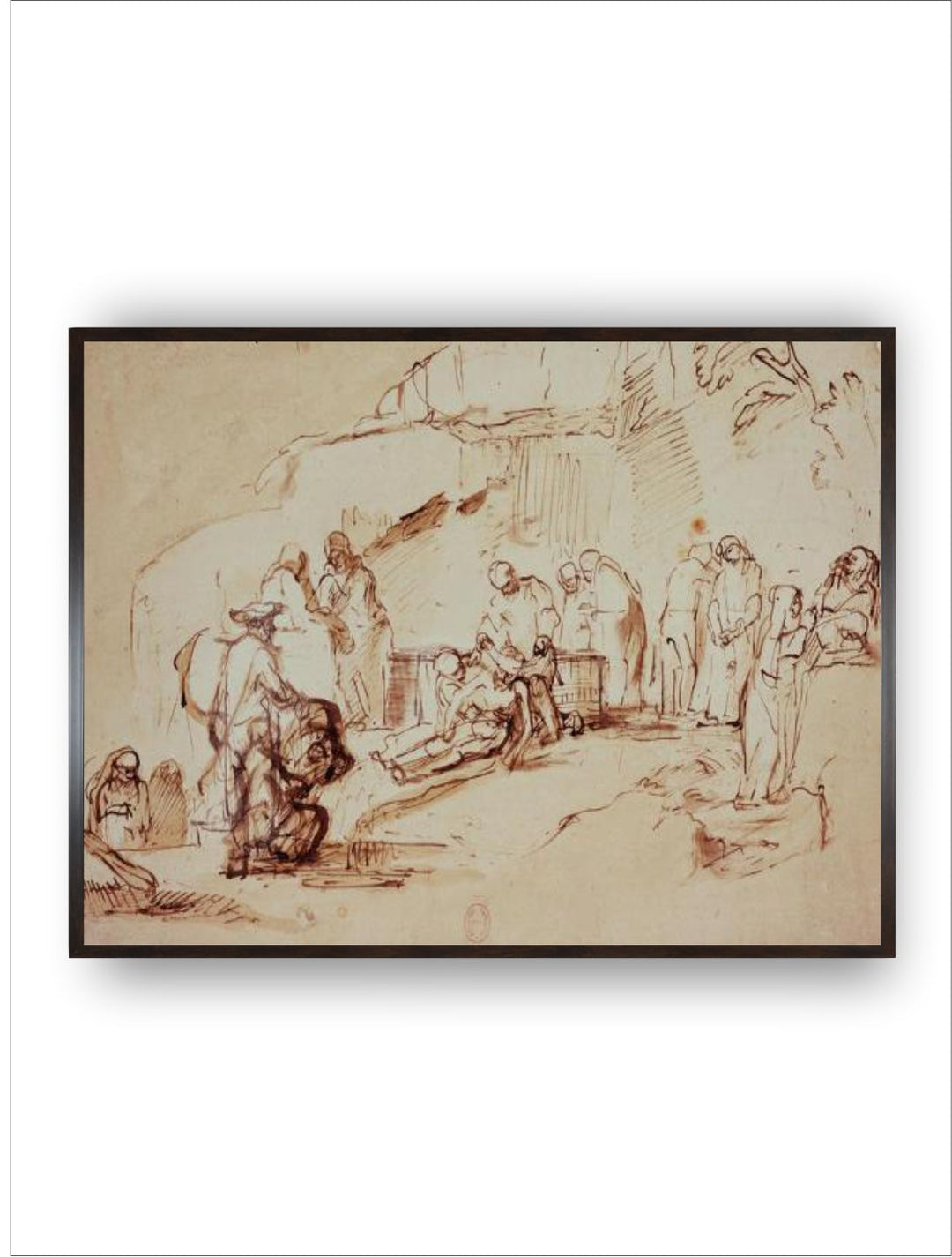 "Beige  Grey Rembrandt Van Rijn Canvas Painting Wall Art''