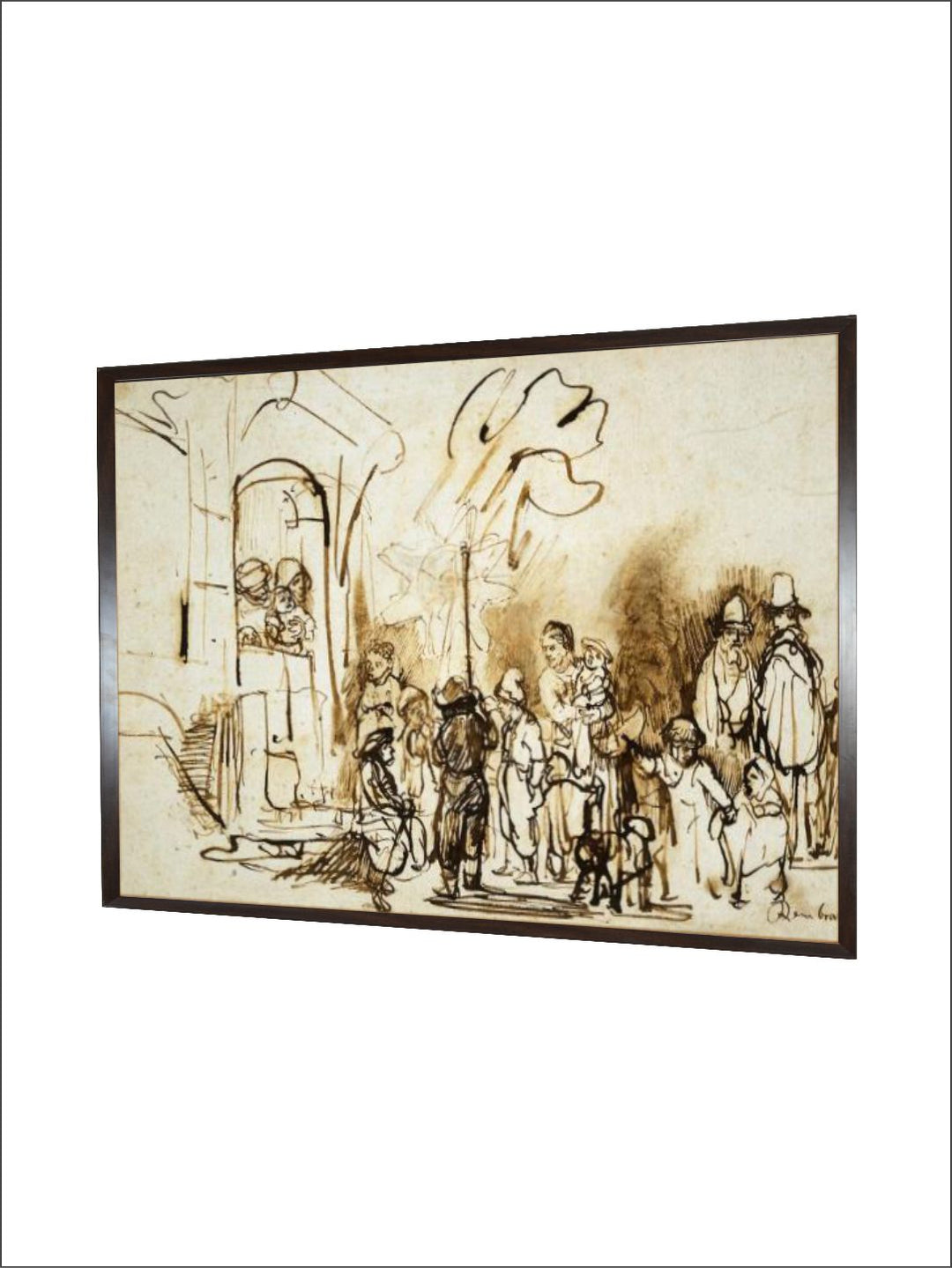 "Brown Rembrandt Van Rijn Wooden Painting Wall Art''