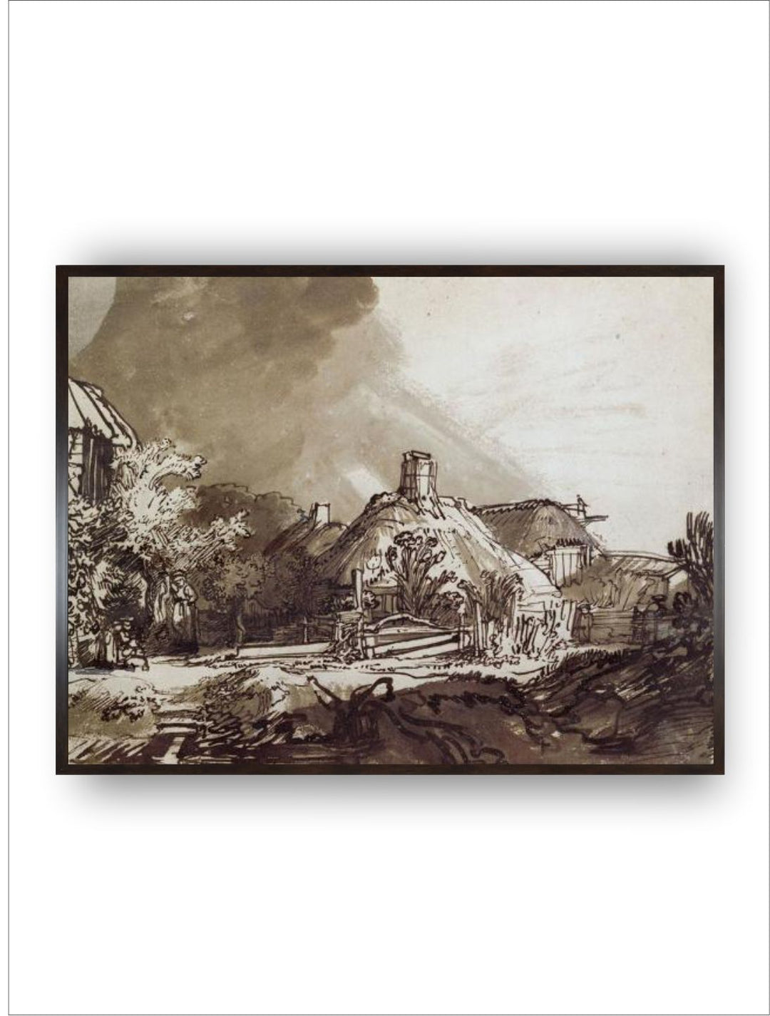 "Grey Under a Stormy Sky Wooden Wall Painting''