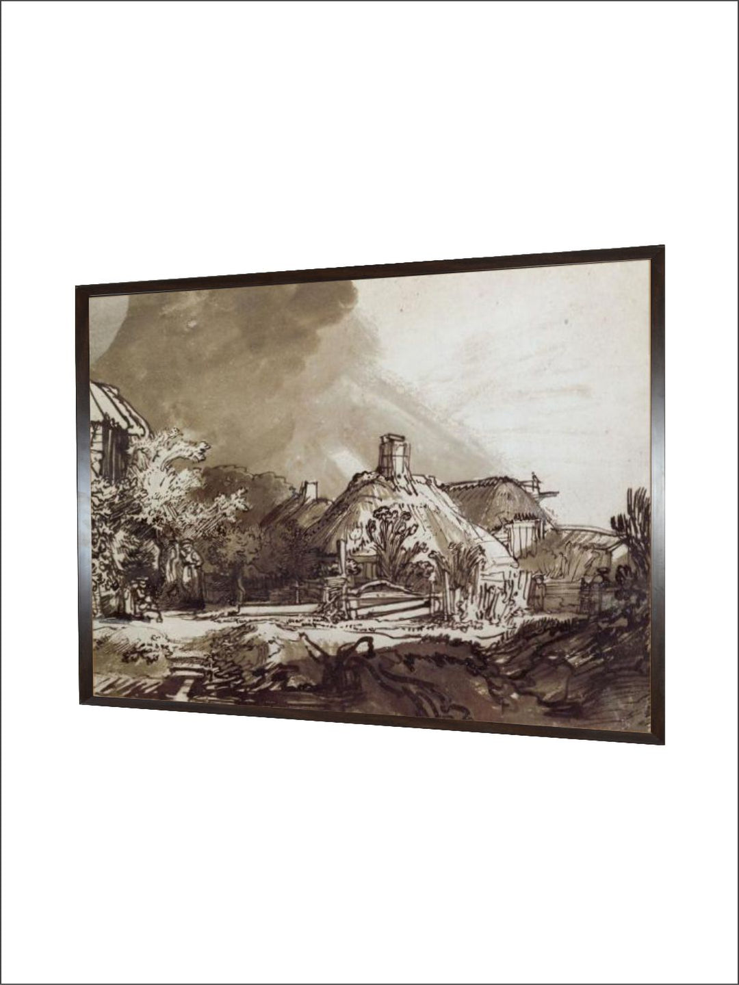 "Grey Under a Stormy Sky Wooden Wall Painting''