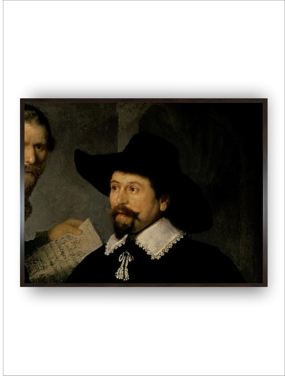"Black and Beige Wooden Rembrandt Van Rijn Wall Painting With Frame''