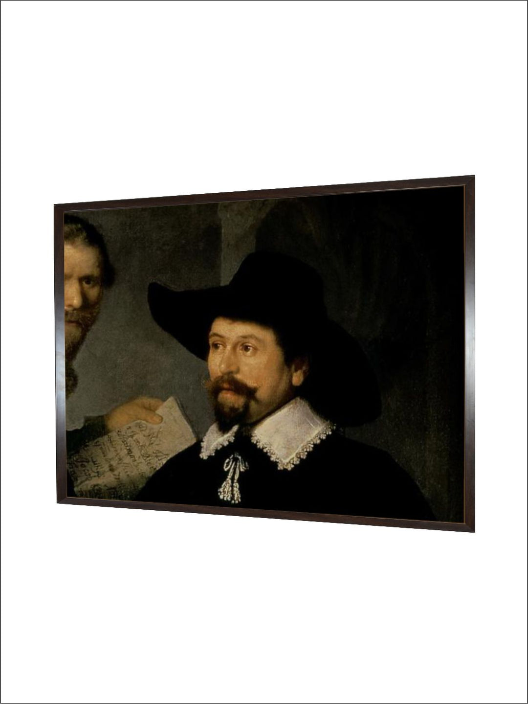 "Black and Beige Wooden Rembrandt Van Rijn Wall Painting With Frame''