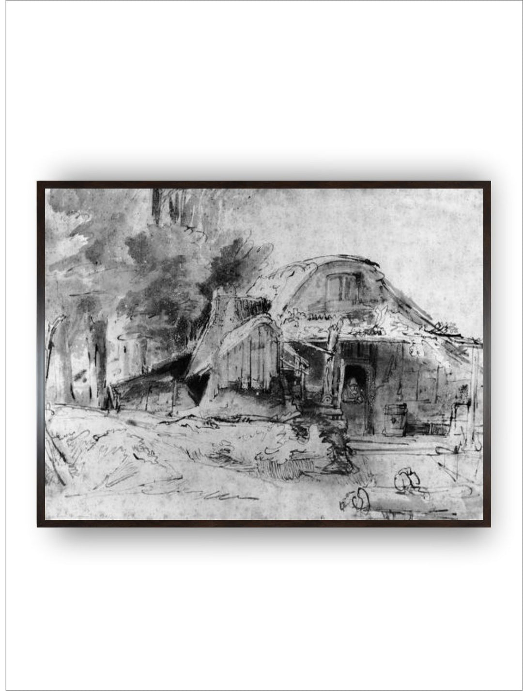 "Black Grey Wooden Wall Art With Frame''