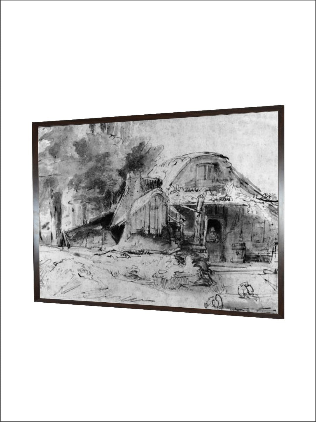 "Black Grey Wooden Wall Art With Frame''