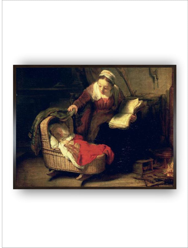 "Beige  Grey Rembrandt Van Rijn Wooden Painting Wall Art''