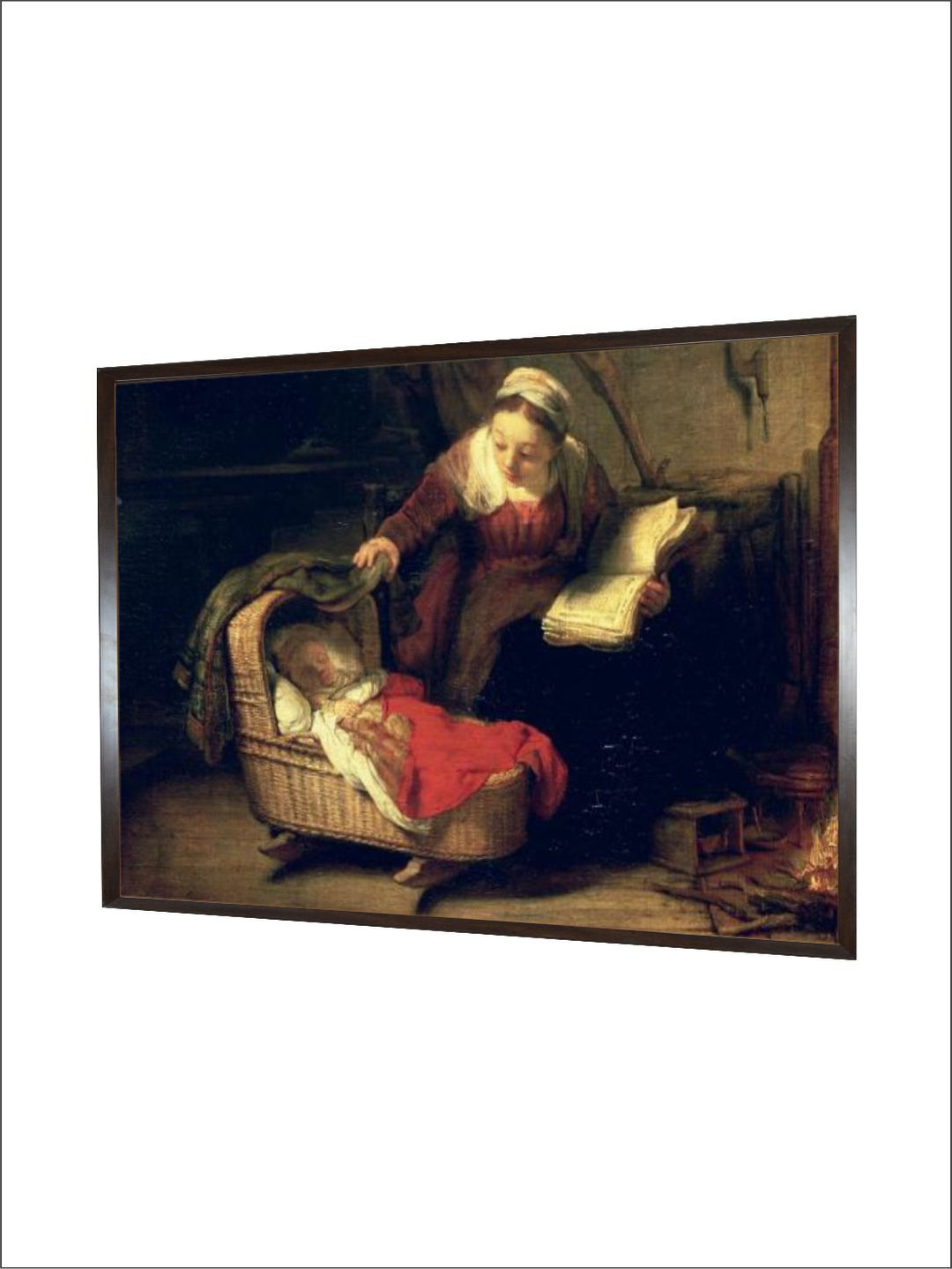 "Beige  Grey Rembrandt Van Rijn Wooden Painting Wall Art''