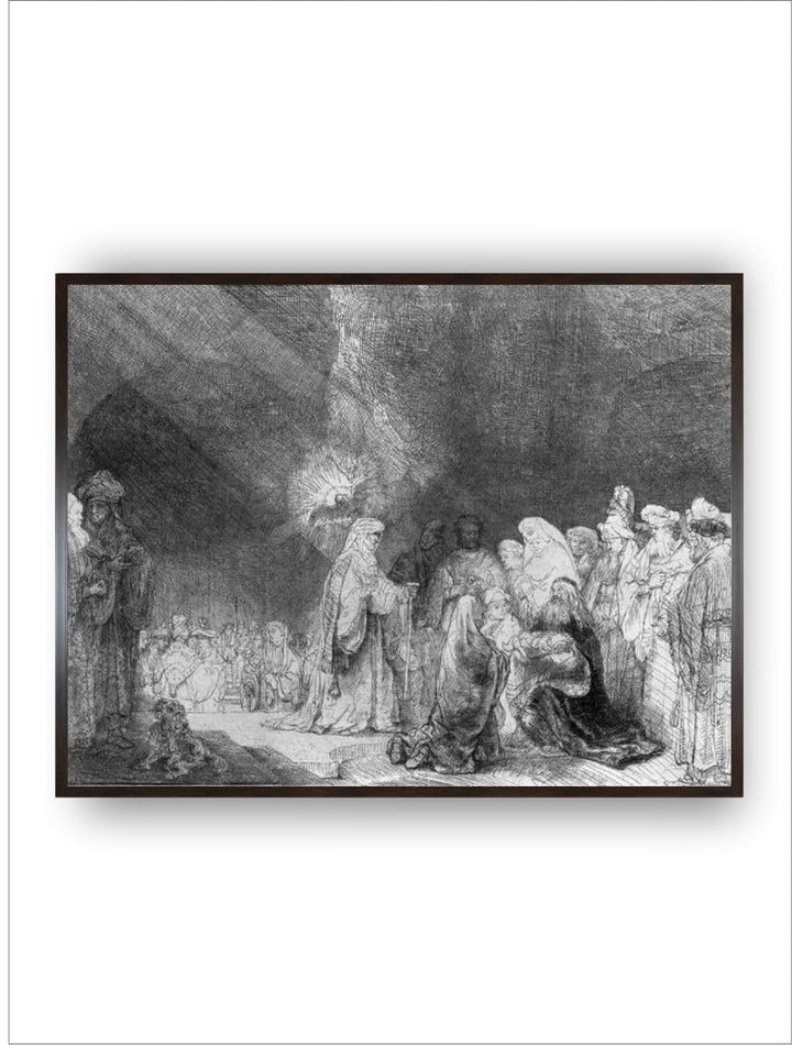 "Black Presentation in the Temple by Rembrandt Van Rijn Painting Wall Art''