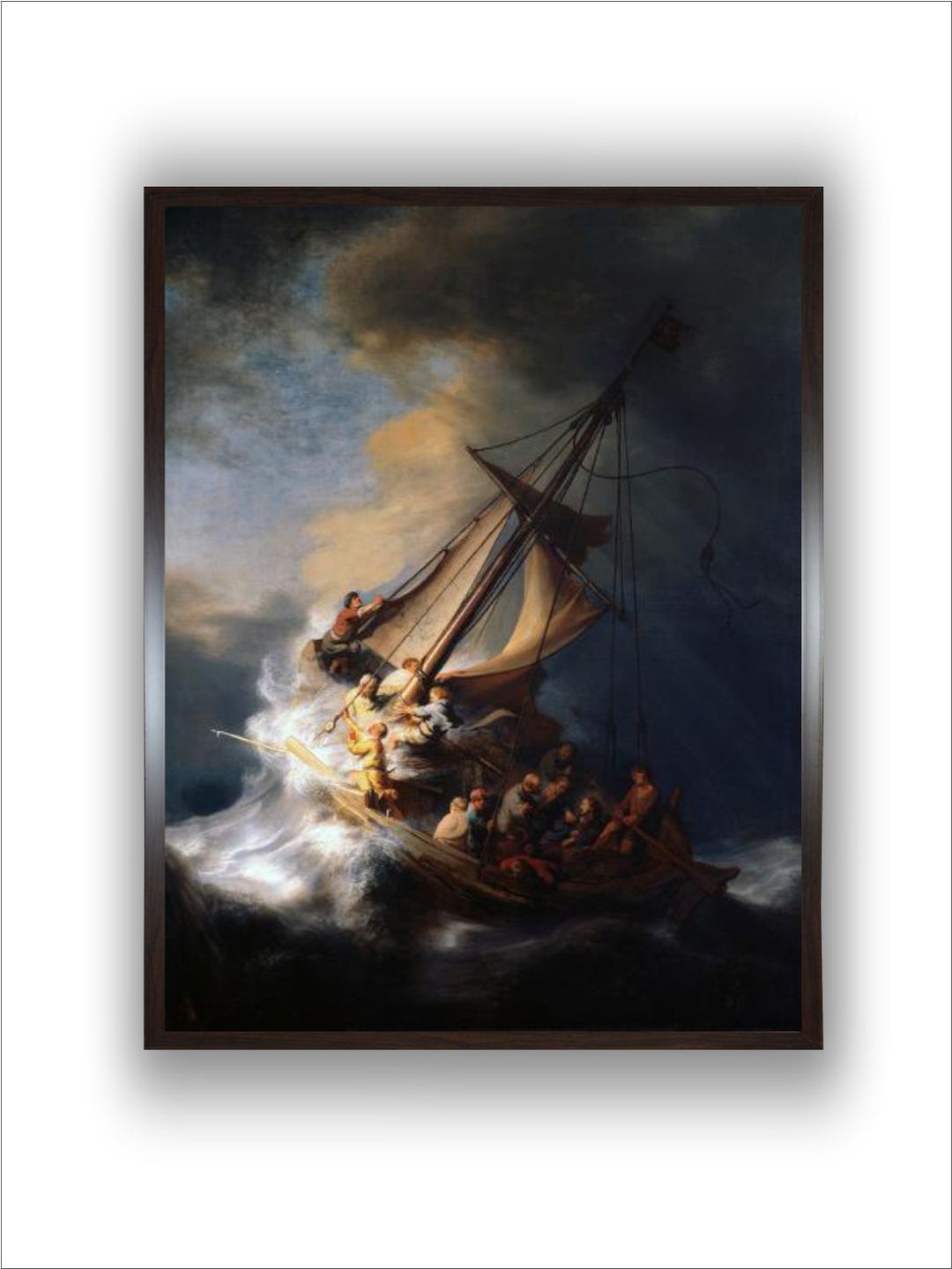 "Beige  White Canvas Wooden Religious Painting Wall Art''