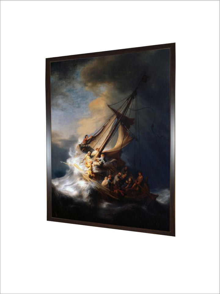 "Beige  White Canvas Wooden Religious Painting Wall Art''
