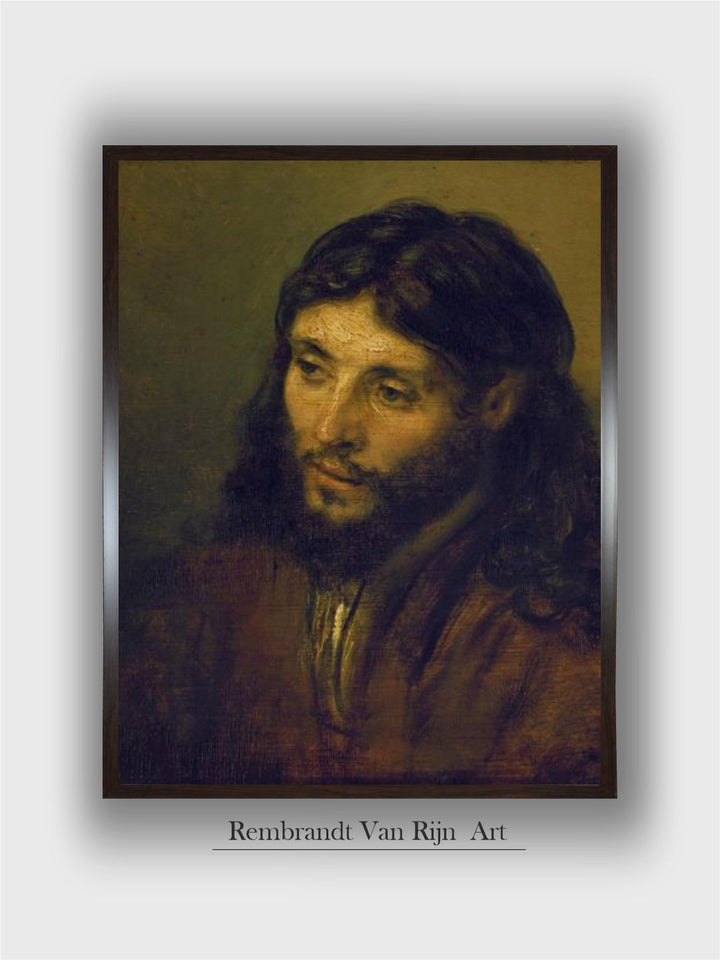 "Brown  Green The Head of Christ  Wooden Painting Wall Art''