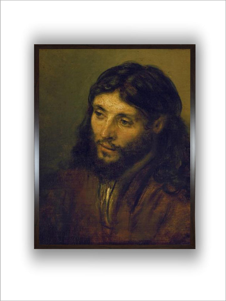 "Brown  Green The Head of Christ  Wooden Painting Wall Art''