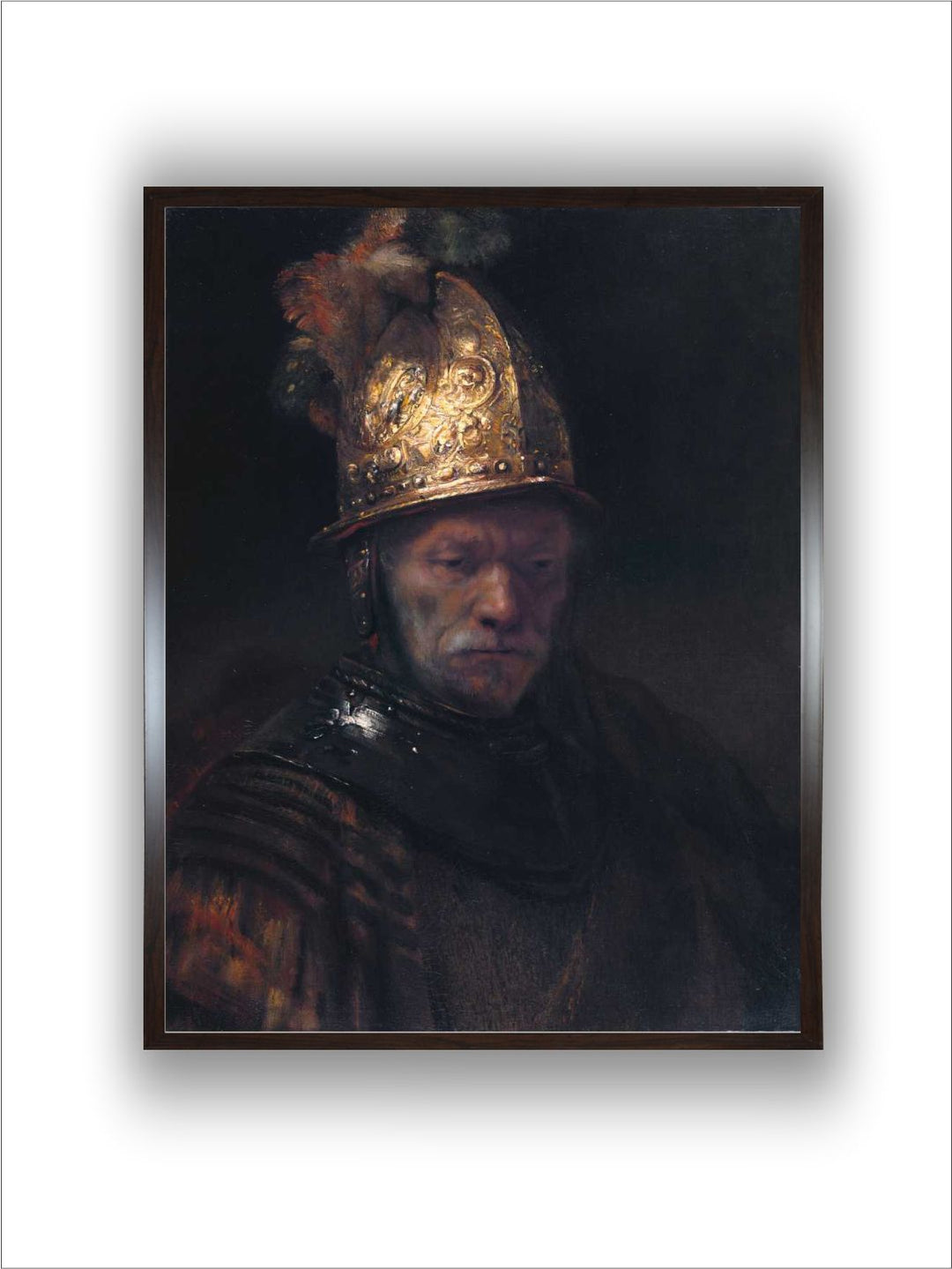 "Beige  Black The Head of Christ Wooden Framed Canvas Painting Wall Art''