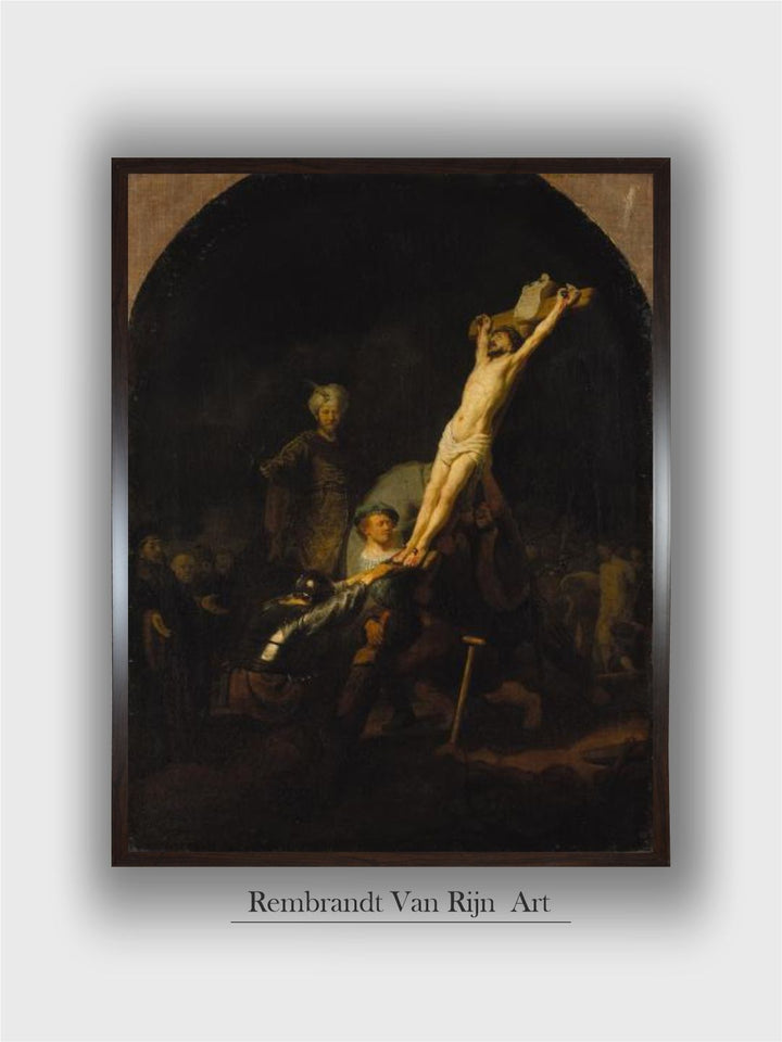 "Black The Raising of the Cross by Rembrandt Van Rijn Painting Wall Art''