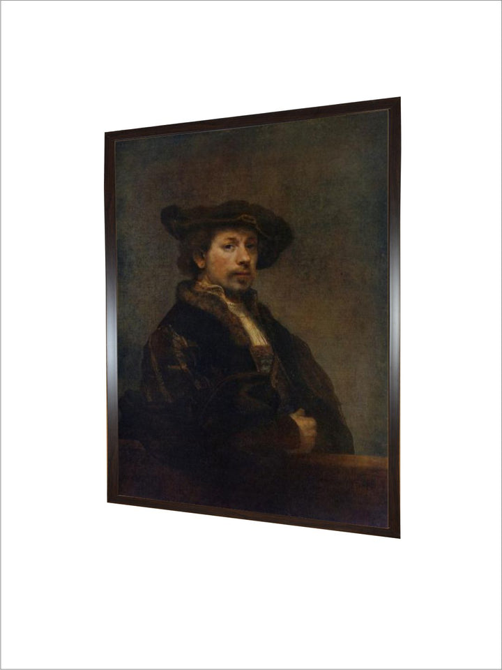 "Green & Black Self Portrait Wooden Painting Wall Art''