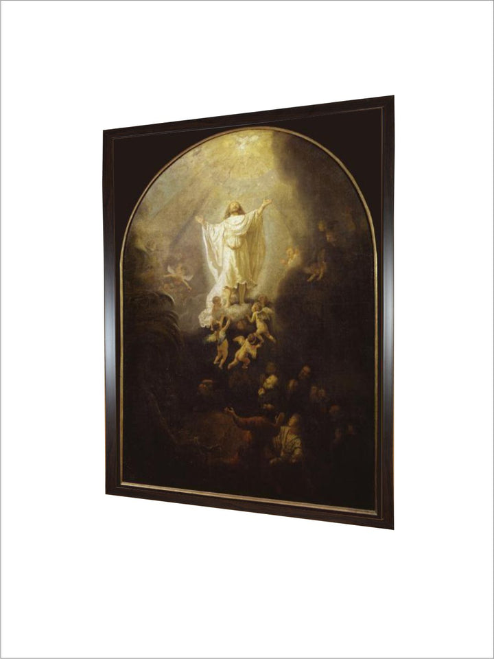 "Beige  Grey Rembrandt Van Rijn Wooden Painting Wall Art''