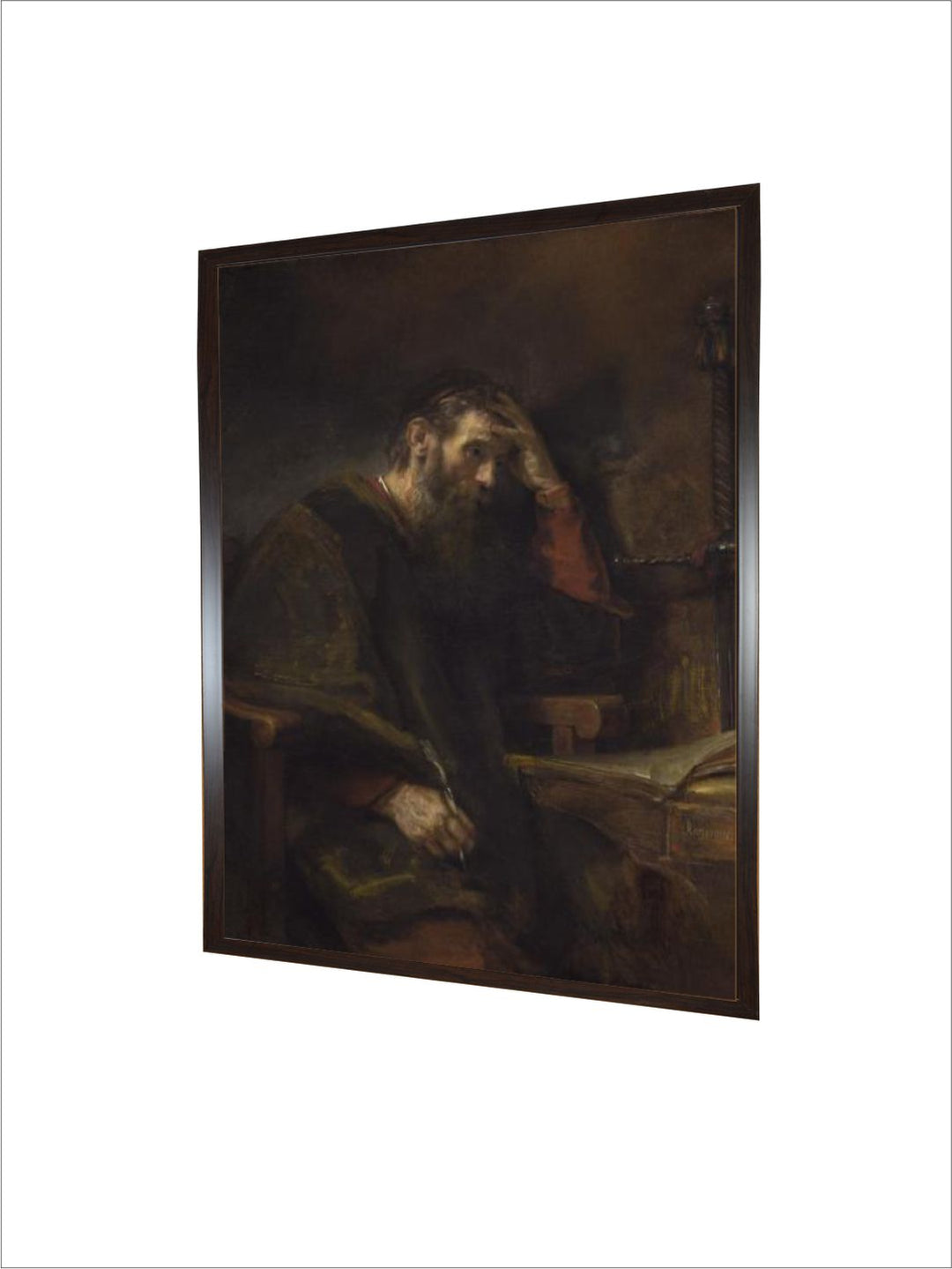 "Brown  Cream The Apostle Paul Wooden Framed Canvas Painting Wall Art''