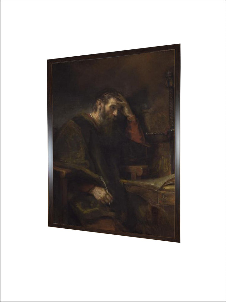 "Brown  Cream The Apostle Paul Wooden Framed Canvas Painting Wall Art''