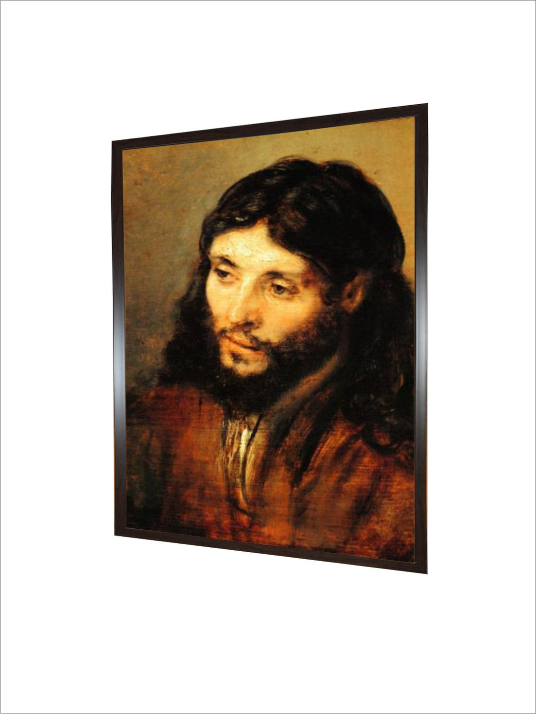 "Black  Beige Christ by Rembrandt Wooden Painting Wall Art''