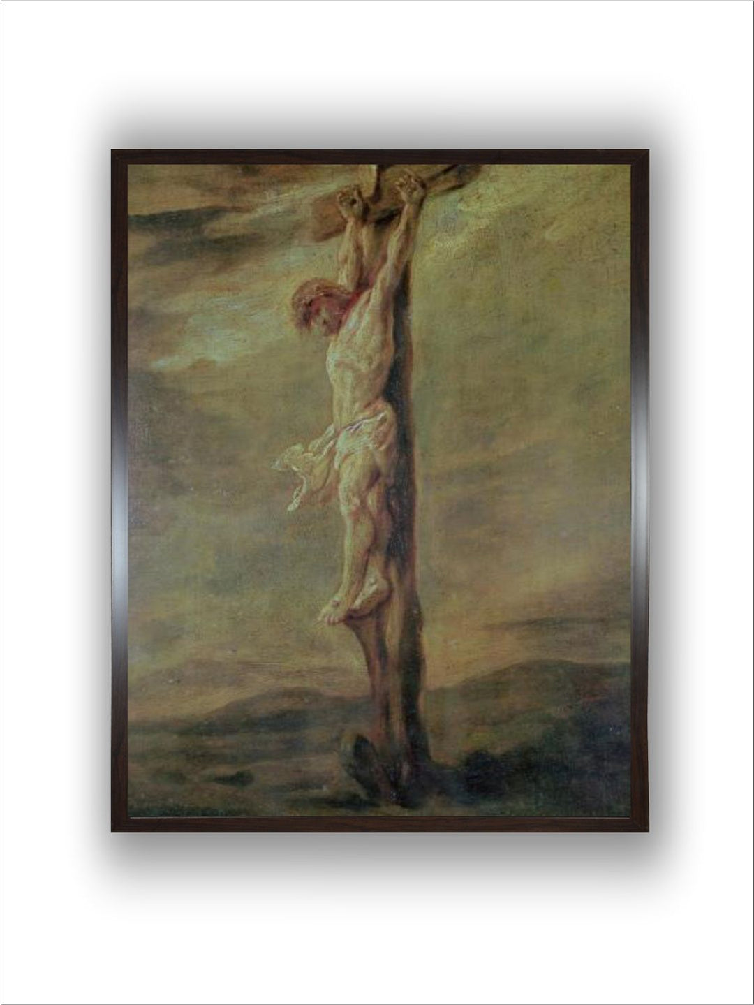 "Brown Jacob Fights the Angel Wooden Painting Wall Art''