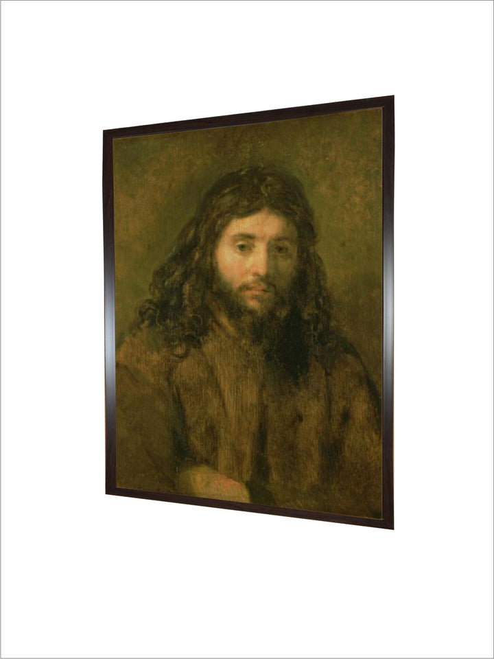 "Christ on the Cross Brown  Beige Wooden Painting Wall Art''