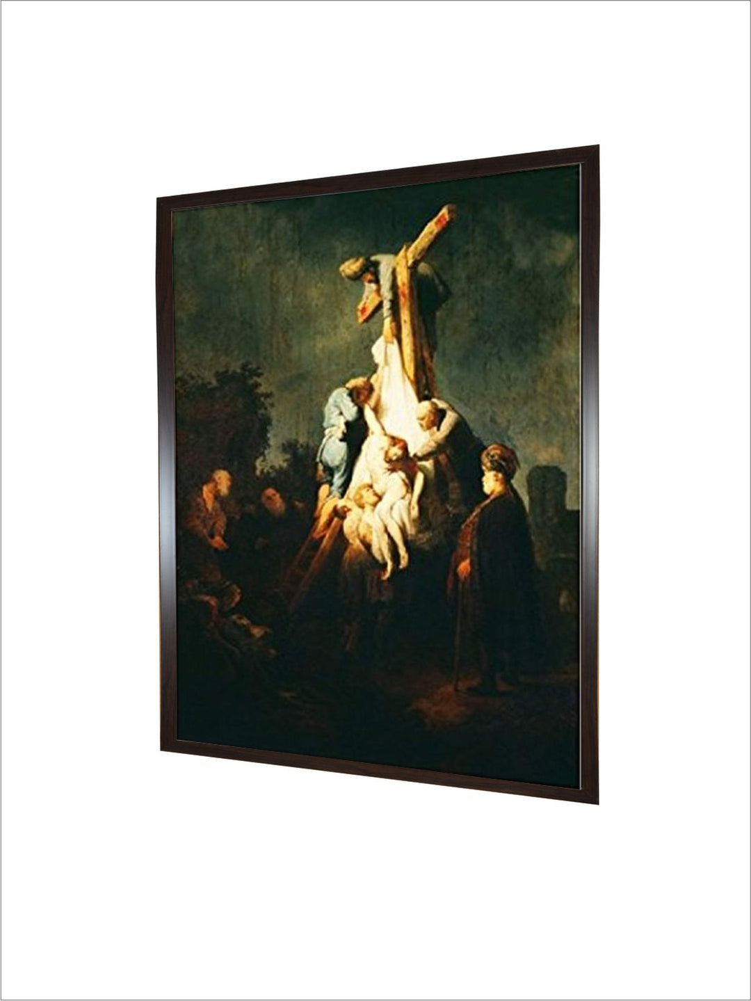 "Black  Cream Crucifixion Canvas Painting Wall Art''