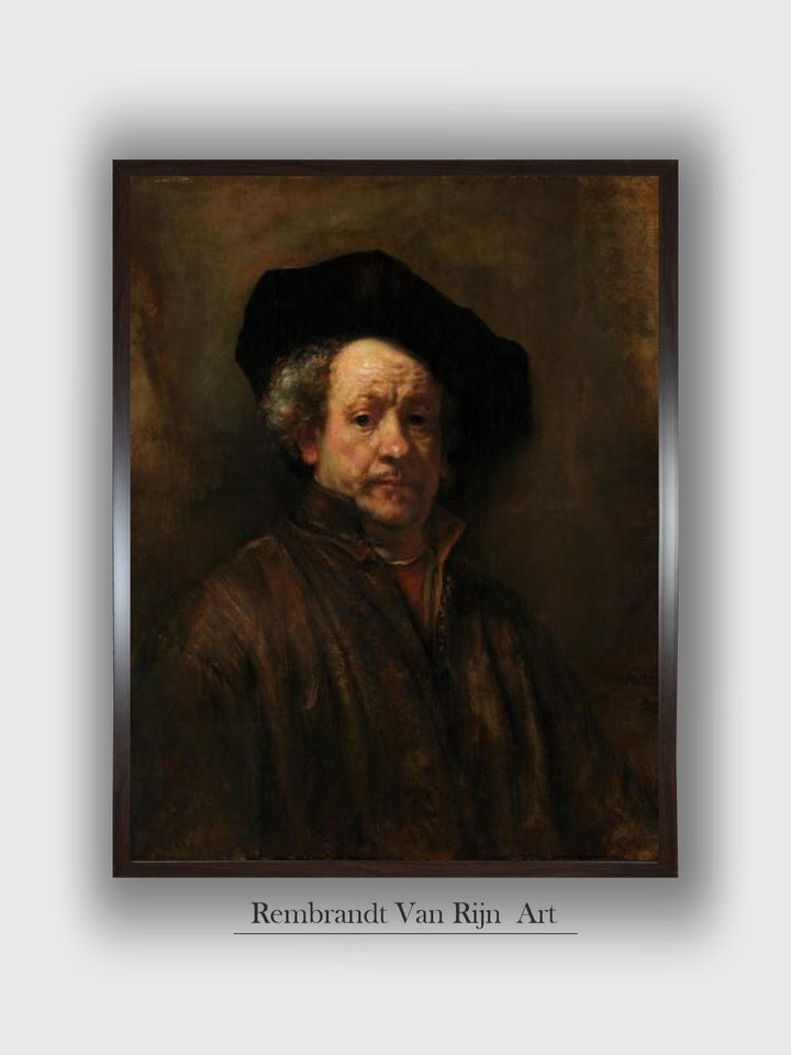 "Brown  Beige Self-Portrait Wooden Painting Wall Art''