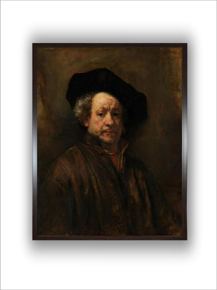 "Brown  Beige Self-Portrait Wooden Painting Wall Art''