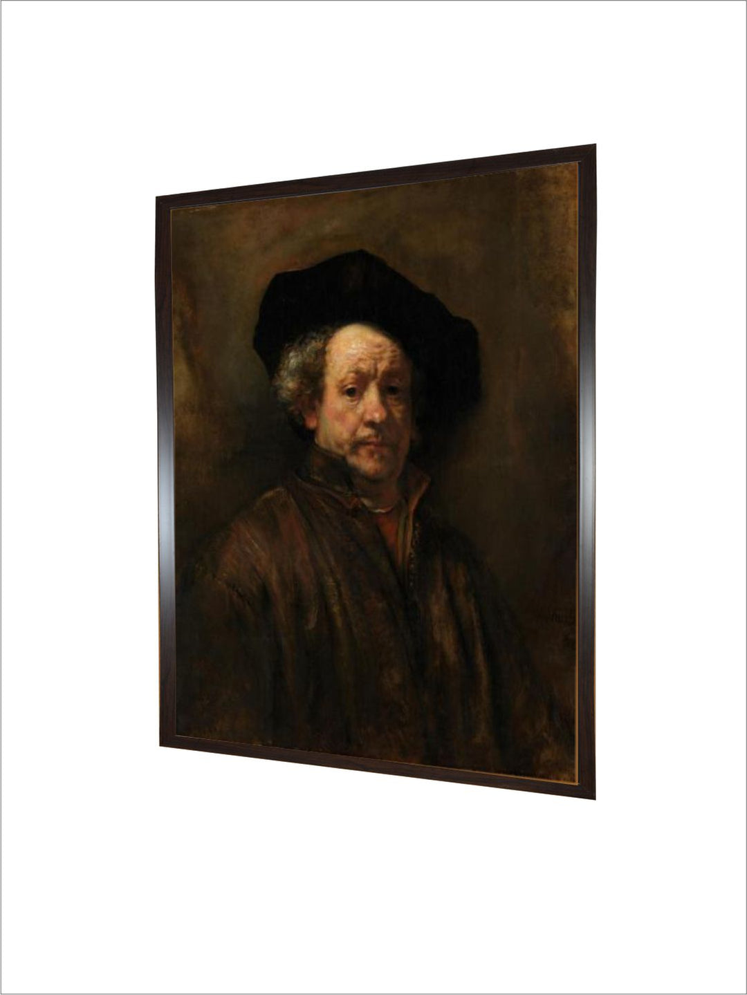 "Brown  Beige Self-Portrait Wooden Painting Wall Art''