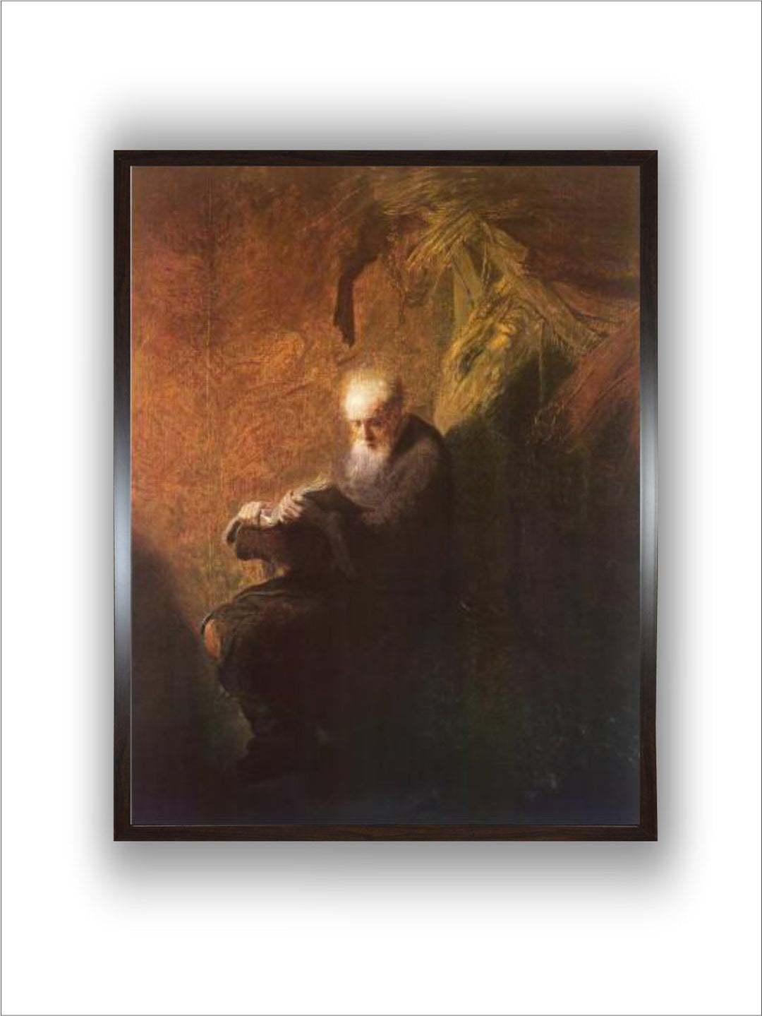 "Black Philosopher Reading Canvas Wooden Wall Art''