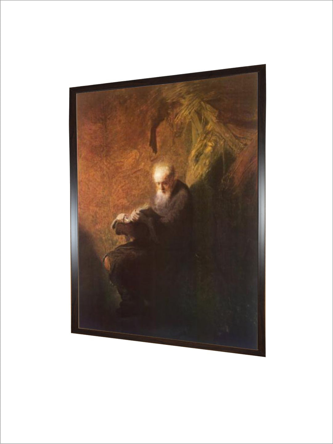 "Black Philosopher Reading Canvas Wooden Wall Art''