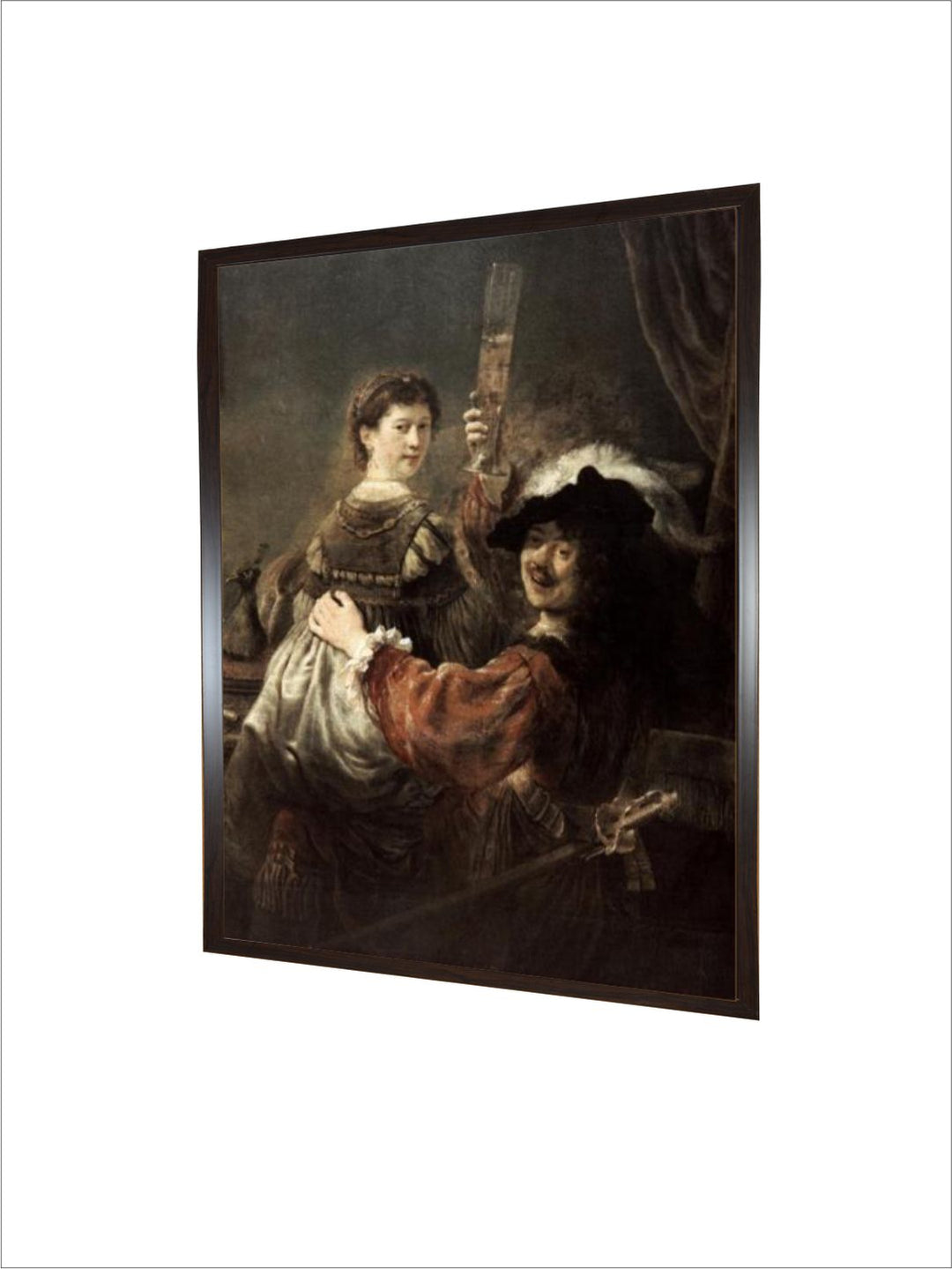 " Grey  Beige The Prodigal Son in the Tavern Wooden Painting Wall Art''