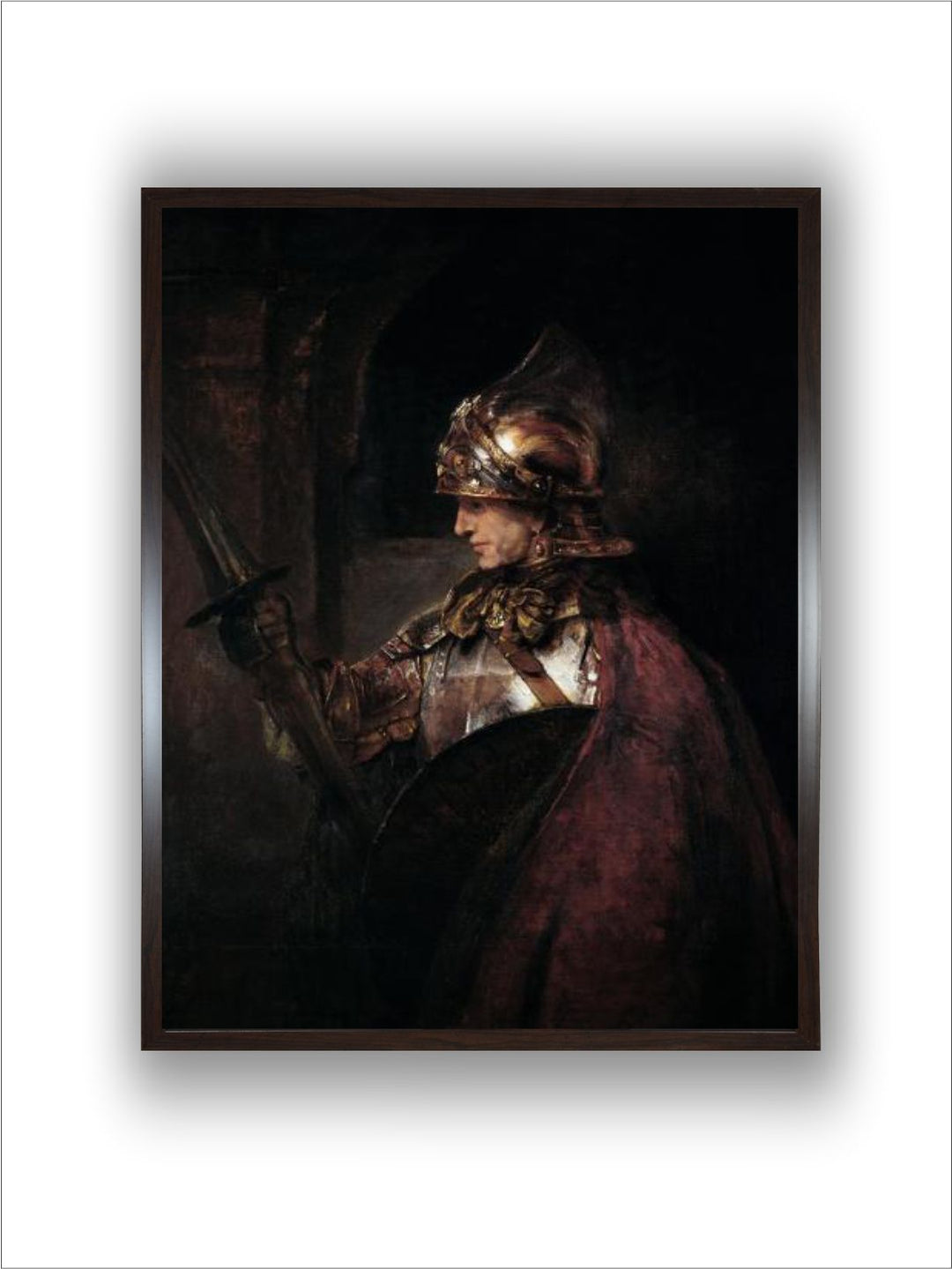"Brown A Man in Armour Wooden Painting Wall Art''